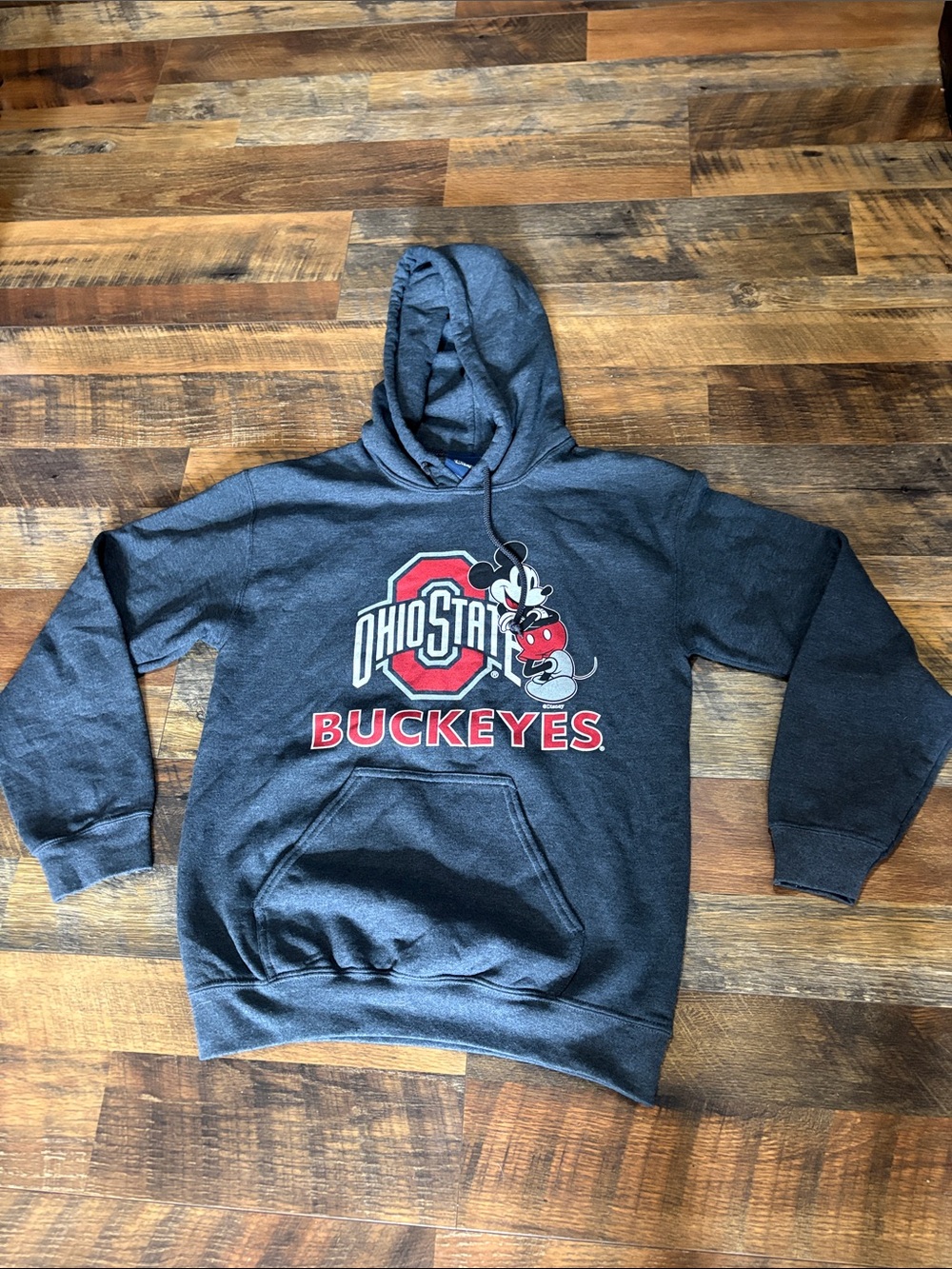 Ohio State Buckeyes Charcoal Gray Hooded Sweatshirt -Disney Collab